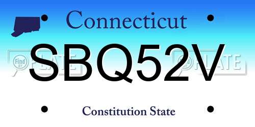 SBQ52V Connecticut License Plate