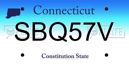 SBQ57V Connecticut License Plate
