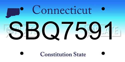SBQ7591 Connecticut License Plate