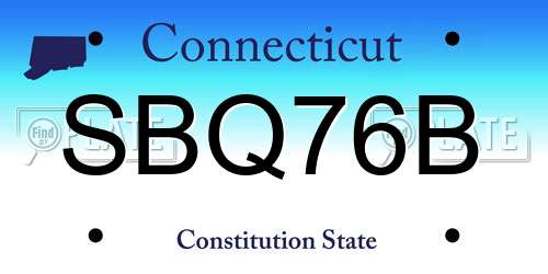 SBQ76B Connecticut License Plate