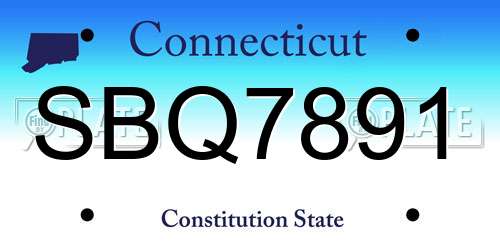 SBQ7891 Connecticut License Plate