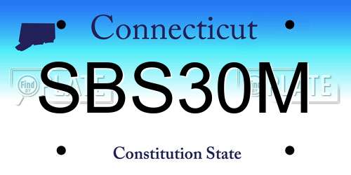 SBS30M Connecticut License Plate