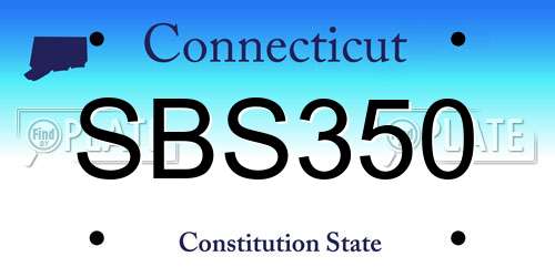 SBS350 Connecticut License Plate