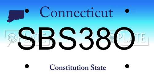 SBS38O Connecticut License Plate