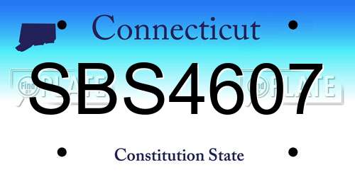 SBS4607 Connecticut License Plate