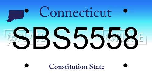 SBS5558 Connecticut License Plate