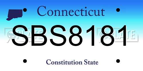 SBS8181 Connecticut License Plate