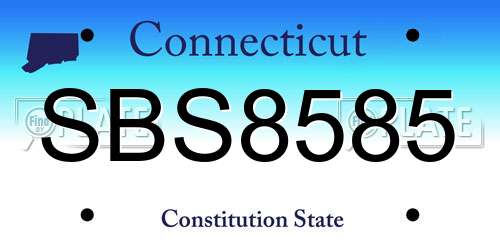 SBS8585 Connecticut License Plate