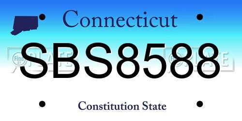 SBS8588 Connecticut License Plate