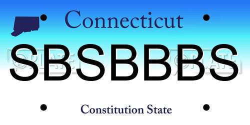 SBSBBBS Connecticut License Plate