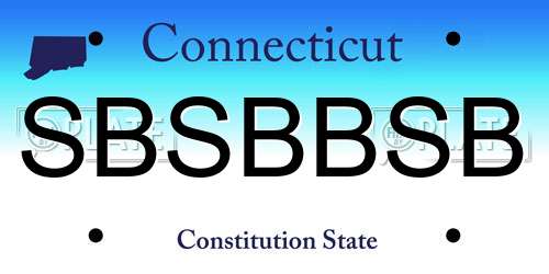 SBSBBSB Connecticut License Plate