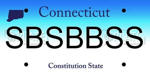 SBSBBSS Connecticut License Plate