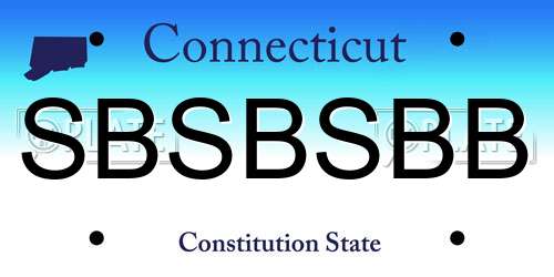 SBSBSBB Connecticut License Plate