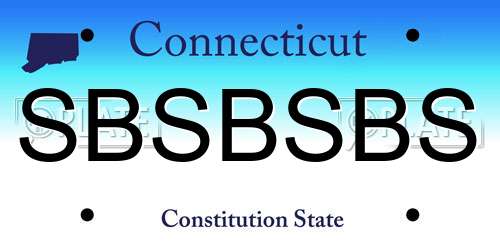 SBSBSBS Connecticut License Plate