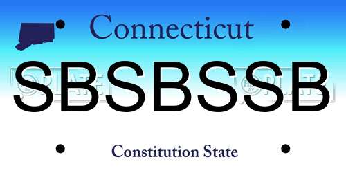 SBSBSSB Connecticut License Plate