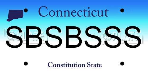 SBSBSSS Connecticut License Plate