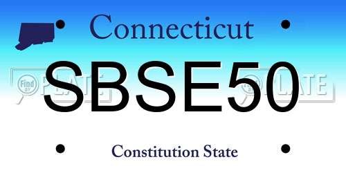 SBSE50 Connecticut License Plate