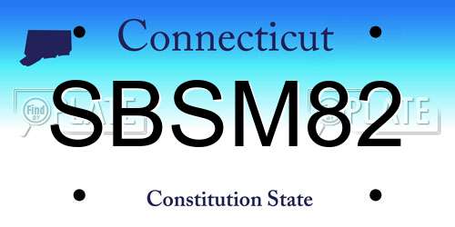 SBSM82 Connecticut License Plate