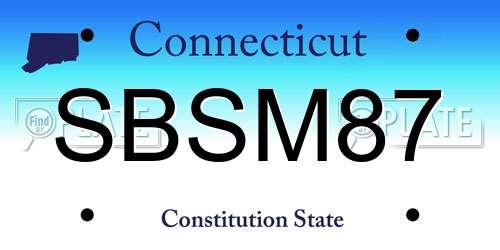 SBSM87 Connecticut License Plate