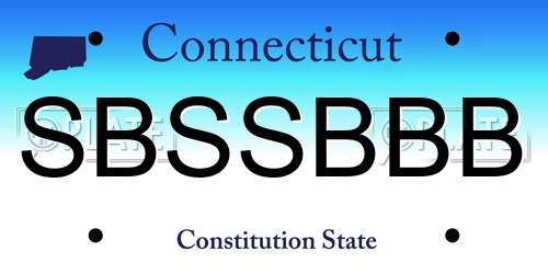 SBSSBBB Connecticut License Plate