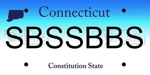 SBSSBBS Connecticut License Plate