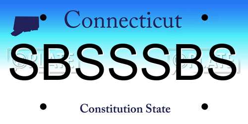 SBSSSBS Connecticut License Plate