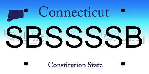 SBSSSSB Connecticut License Plate