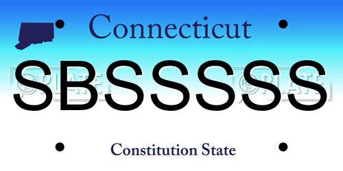 SBSSSSS Connecticut License Plate