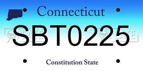 SBT0225 Connecticut License Plate