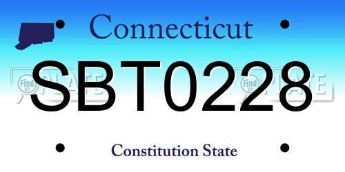 SBT0228 Connecticut License Plate