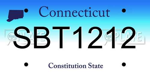 SBT1212 Connecticut License Plate