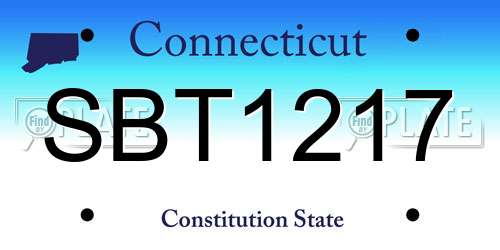 SBT1217 Connecticut License Plate