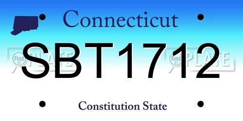 SBT1712 Connecticut License Plate