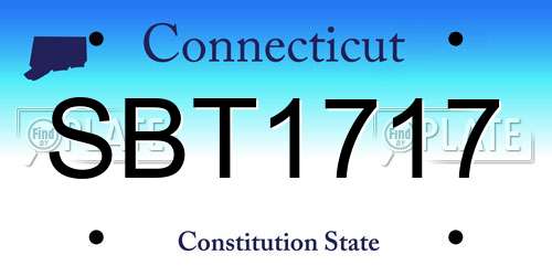 SBT1717 Connecticut License Plate
