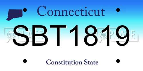 SBT1819 Connecticut License Plate