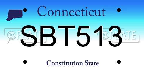 SBT513 Connecticut License Plate