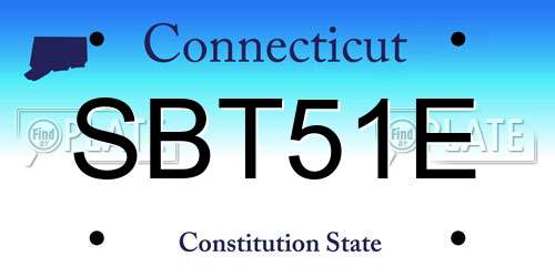 SBT51E Connecticut License Plate