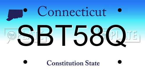 SBT58Q Connecticut License Plate
