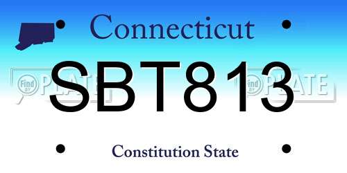 SBT813 Connecticut License Plate