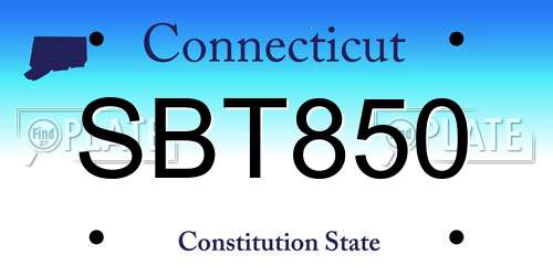 SBT850 Connecticut License Plate