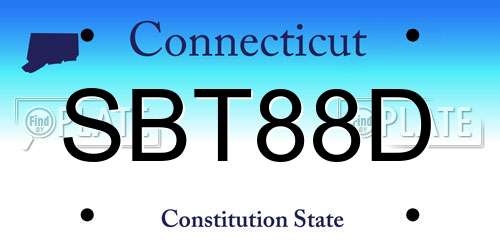 SBT88D Connecticut License Plate