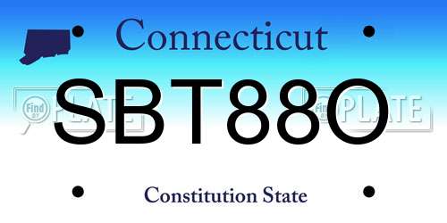 SBT88O Connecticut License Plate