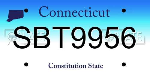 SBT9956 Connecticut License Plate