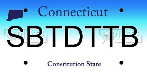SBTDTTB Connecticut License Plate
