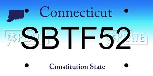 SBTF52 Connecticut License Plate