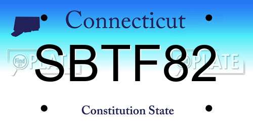 SBTF82 Connecticut License Plate