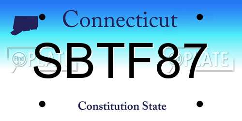 SBTF87 Connecticut License Plate