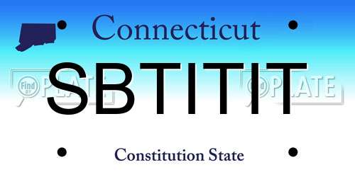 SBTITIT Connecticut License Plate
