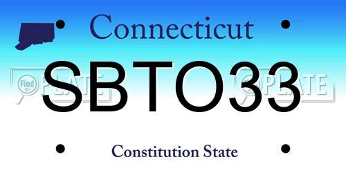 SBTO33 Connecticut License Plate