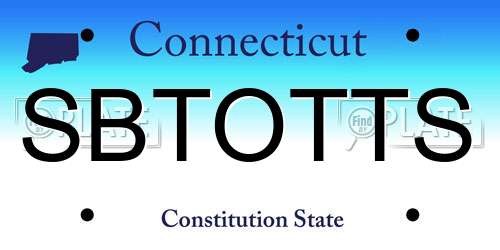 SBTOTTS Connecticut License Plate